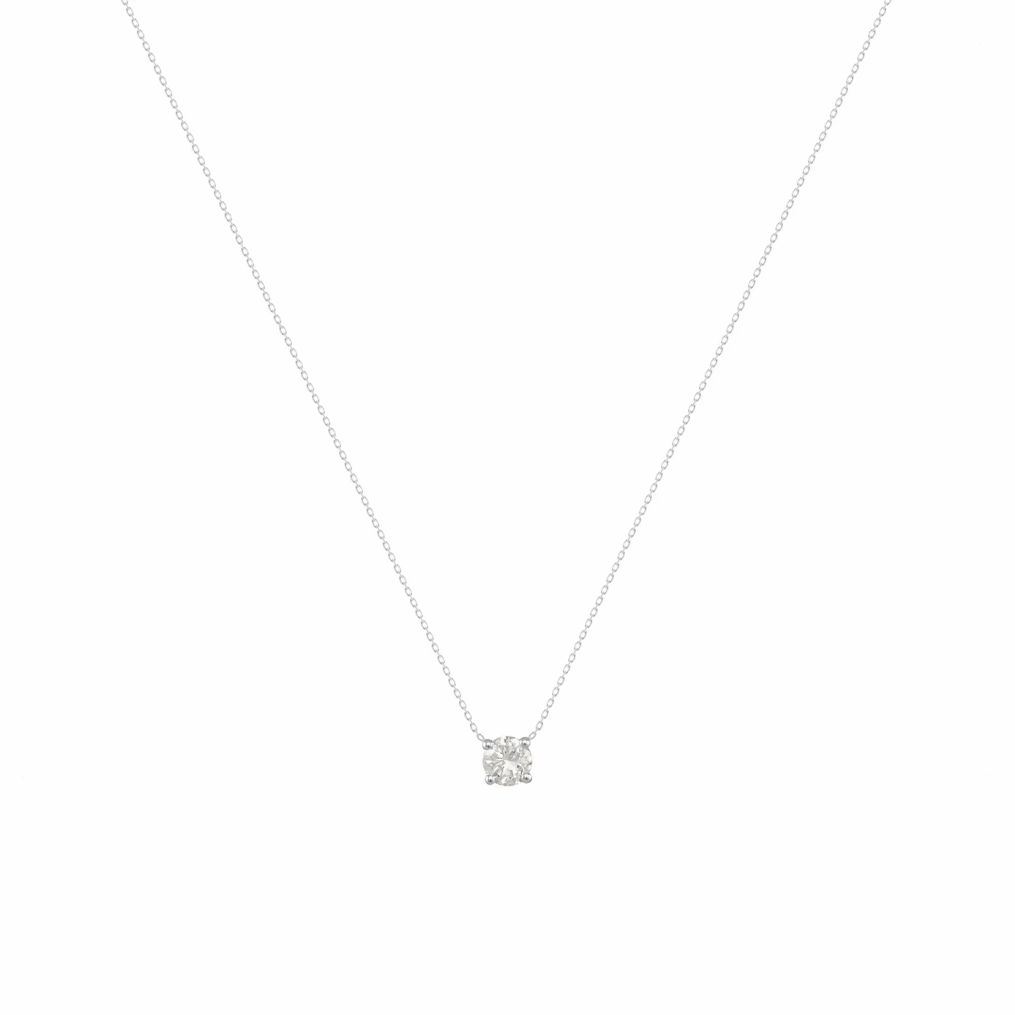 Teeny Twinkle 18K White Gold Necklace w. Diamond