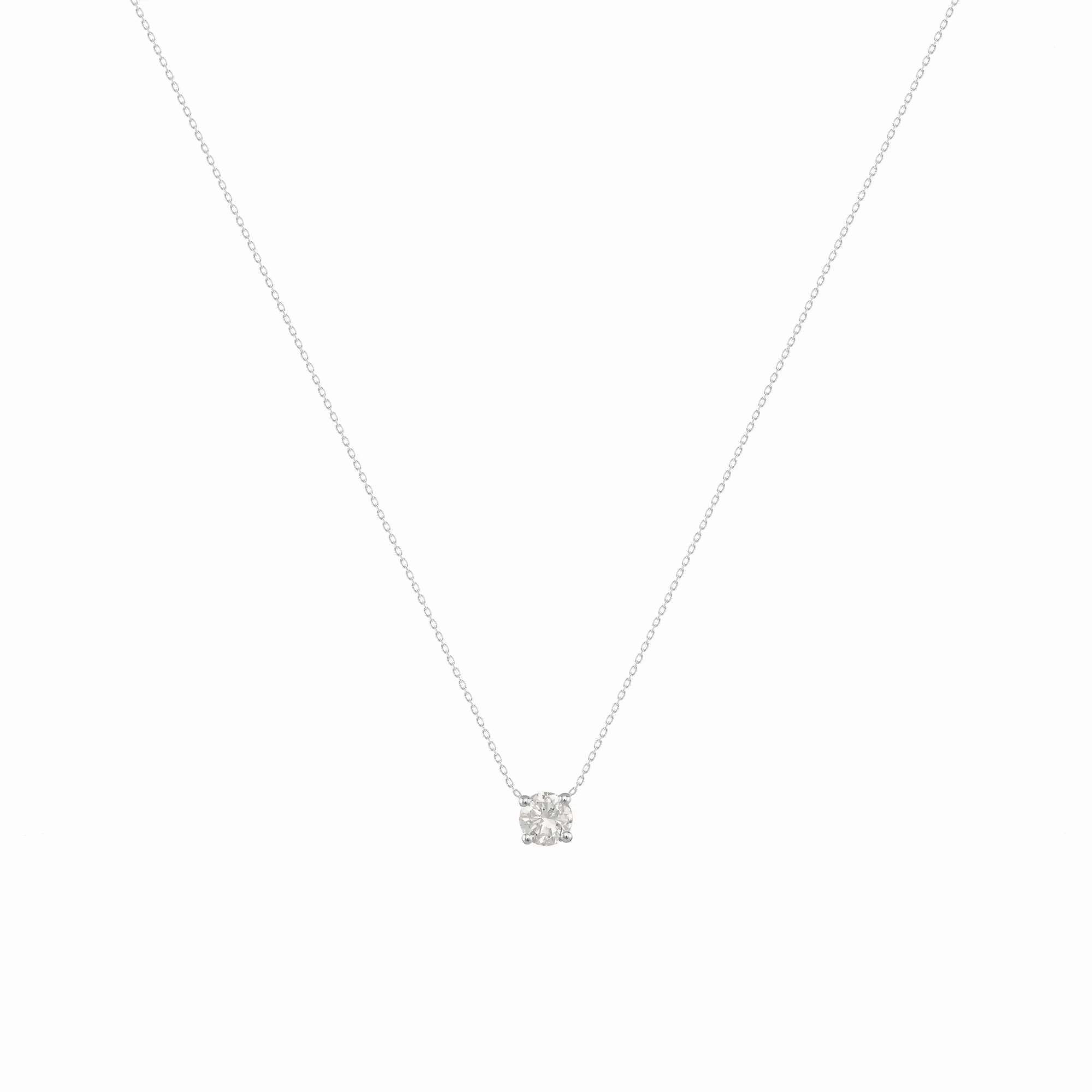 Teeny Twinkle 18K White Gold Necklace w. Diamond