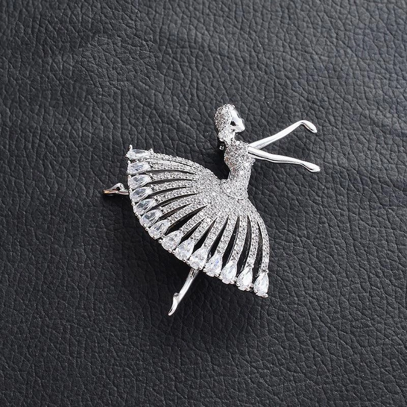 Temperament Personality Zircon Rose Brooch Female
