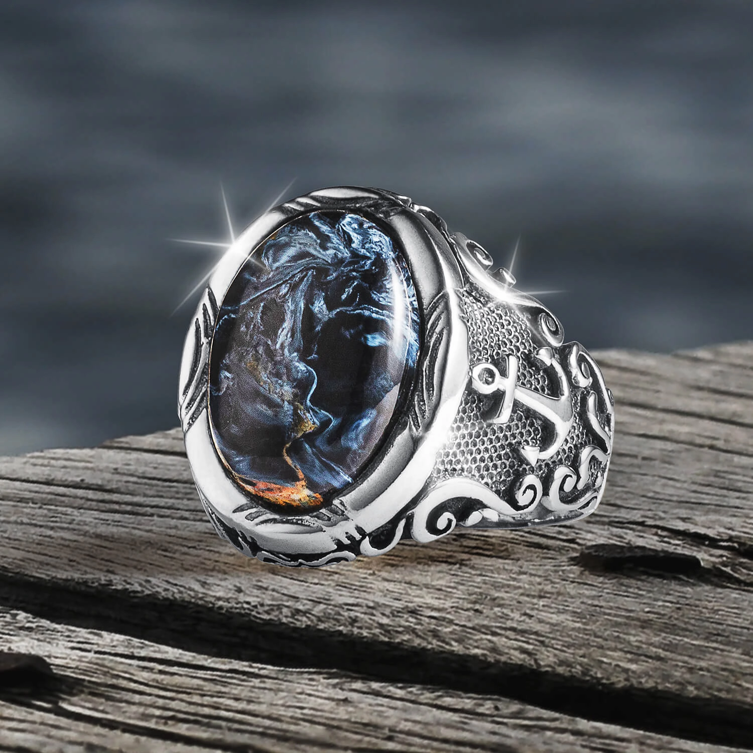 Tempest Pietersite Men's Ring