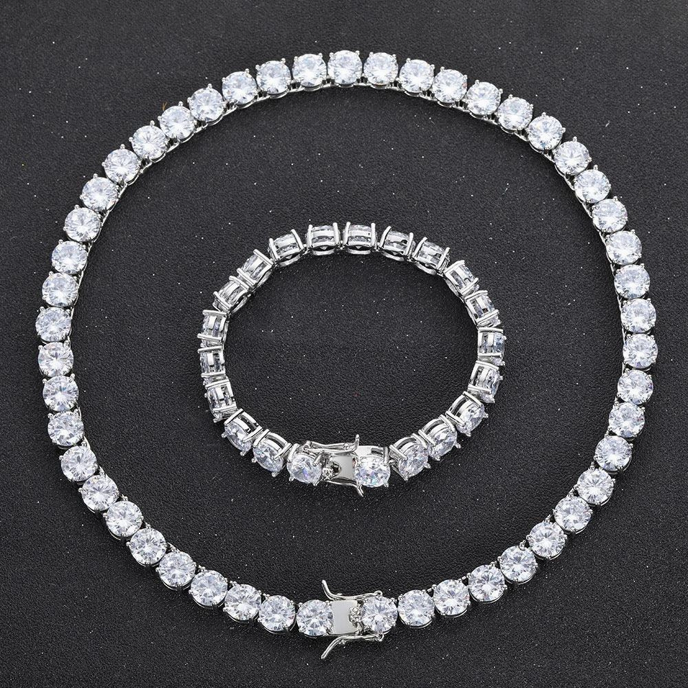 Tennis Necklace 8mm Copper Microinset Zircon Single Row Cuban Chain Accessories