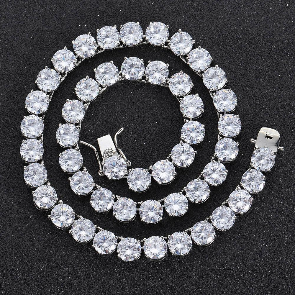 Tennis Necklace 8mm Copper Microinset Zircon Single Row Cuban Chain Accessories