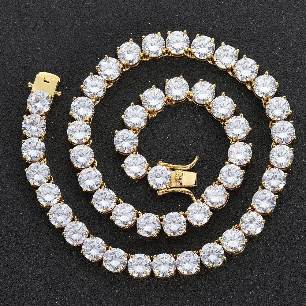 Tennis Necklace 8mm Copper Microinset Zircon Single Row Cuban Chain Accessories 