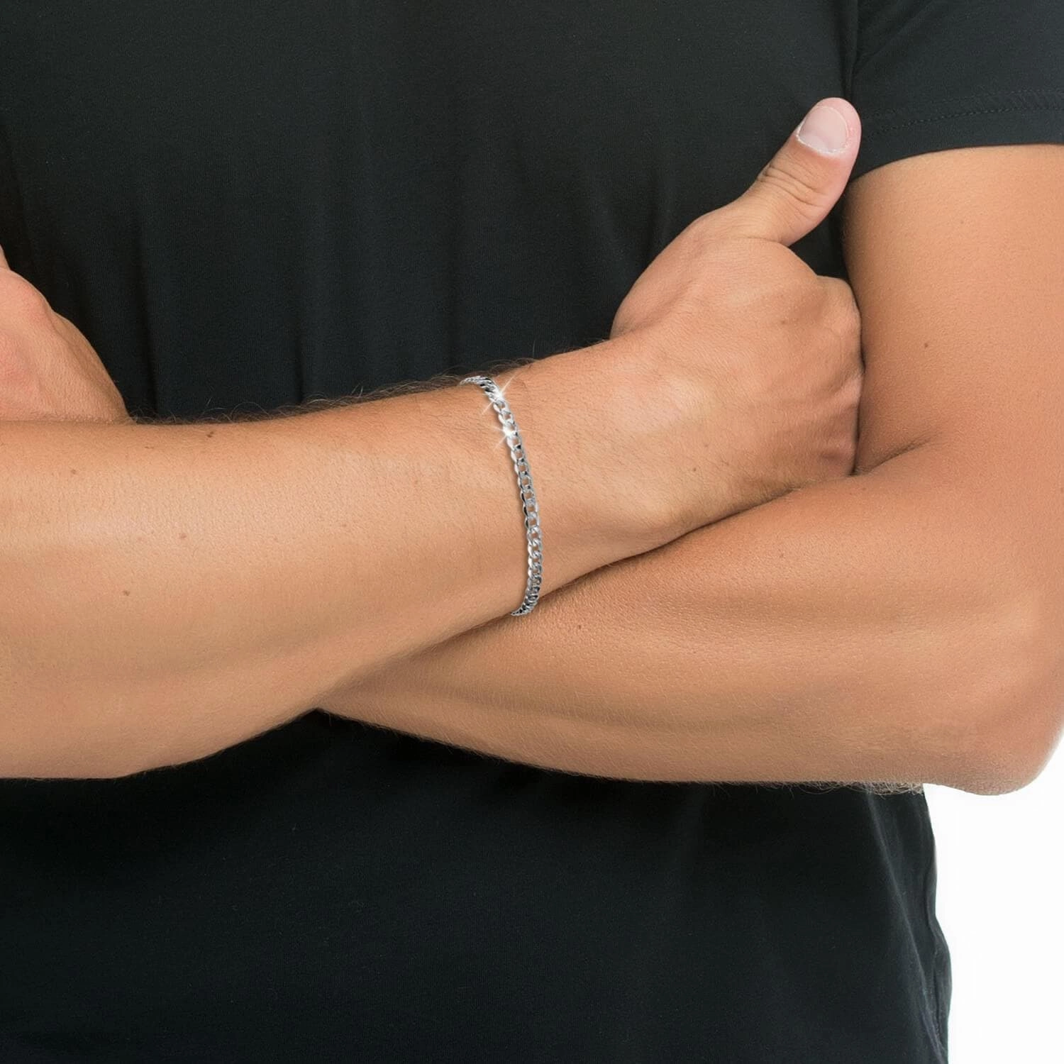 Tesoro Vero Silver Curb Bracelet