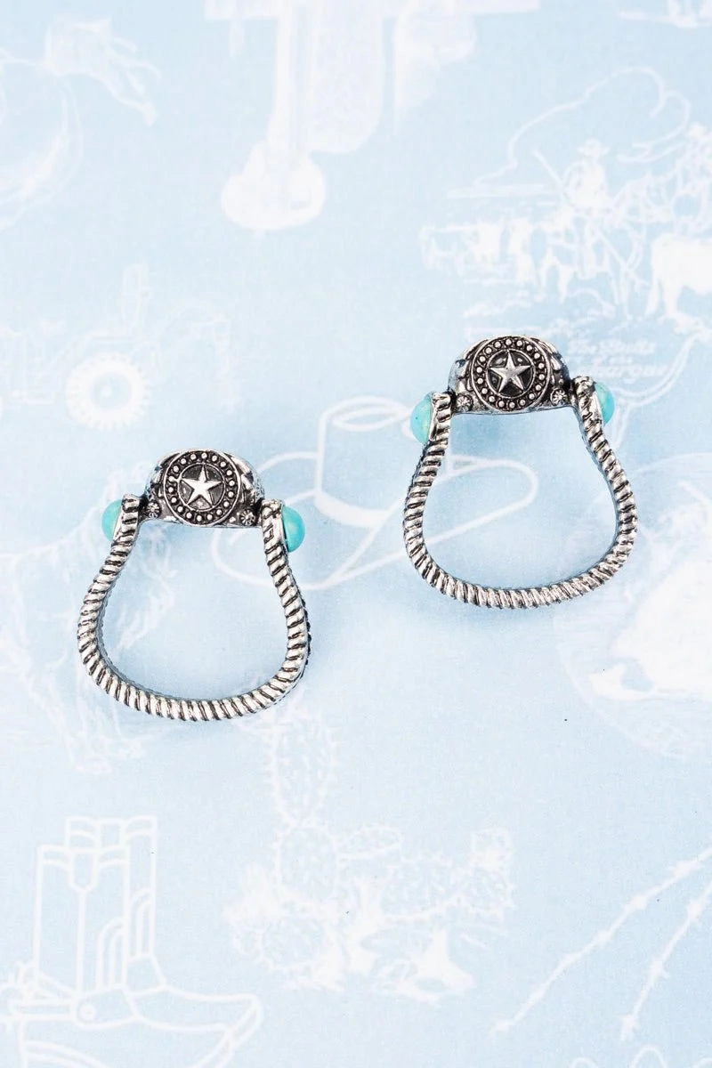 Texas style Horseshoe Earrings texture-rose-gold  