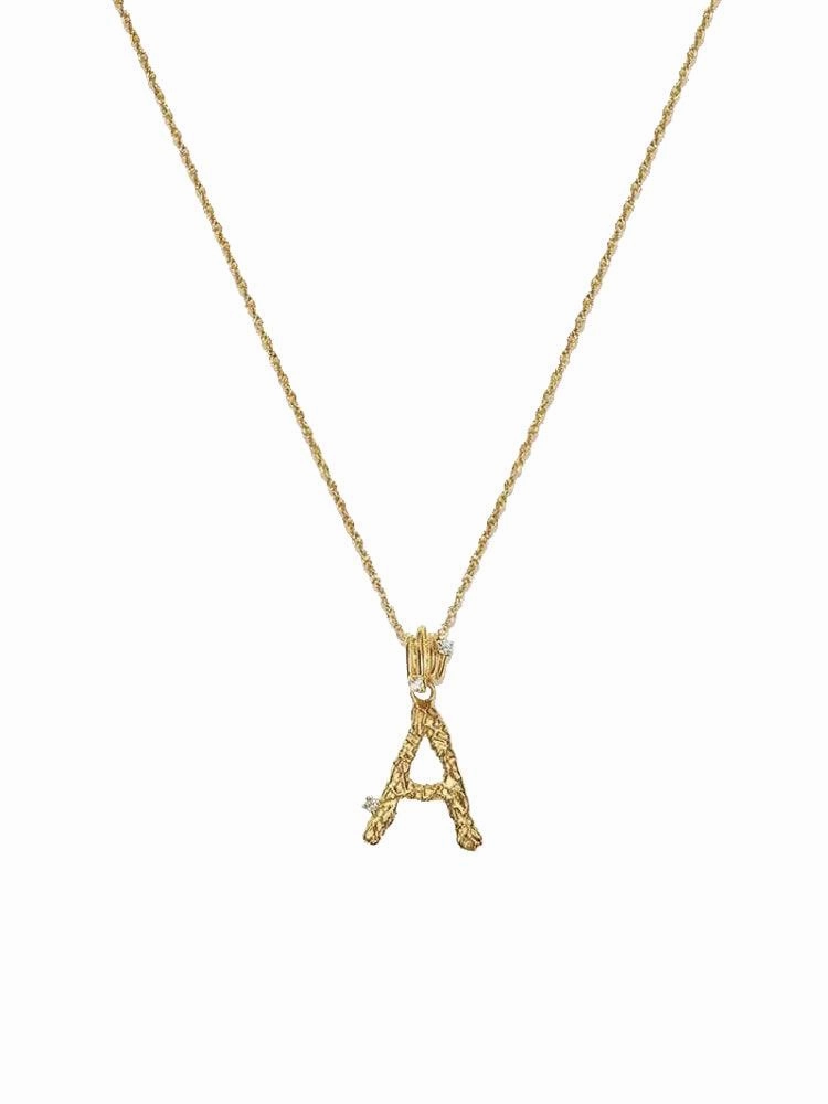 Textured Letter Necklace Style In Europe And America