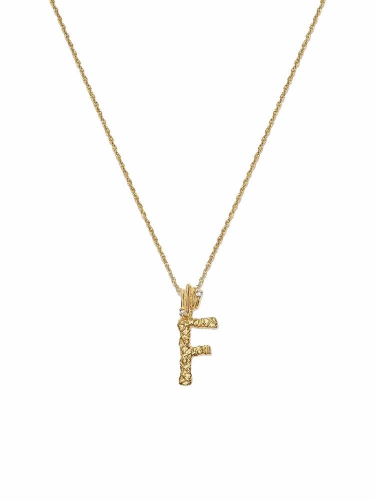 Textured Letter Necklace Style In Europe And America