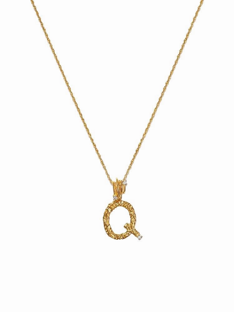 Textured Letter Necklace Style In Europe And America