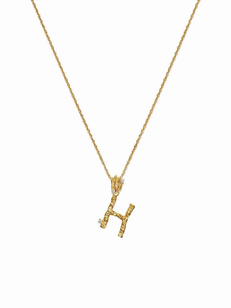 Textured Letter Necklace Style In Europe And America