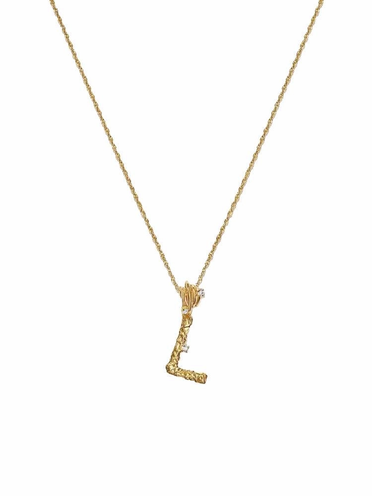 Textured Letter Necklace Style In Europe And America