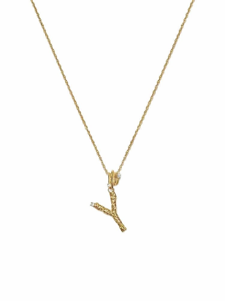 Textured Letter Necklace Style In Europe And America