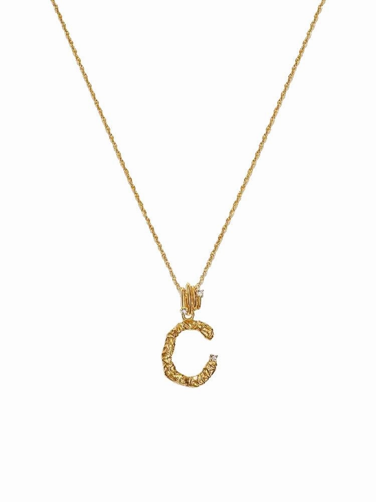 Textured Letter Necklace Style In Europe And America