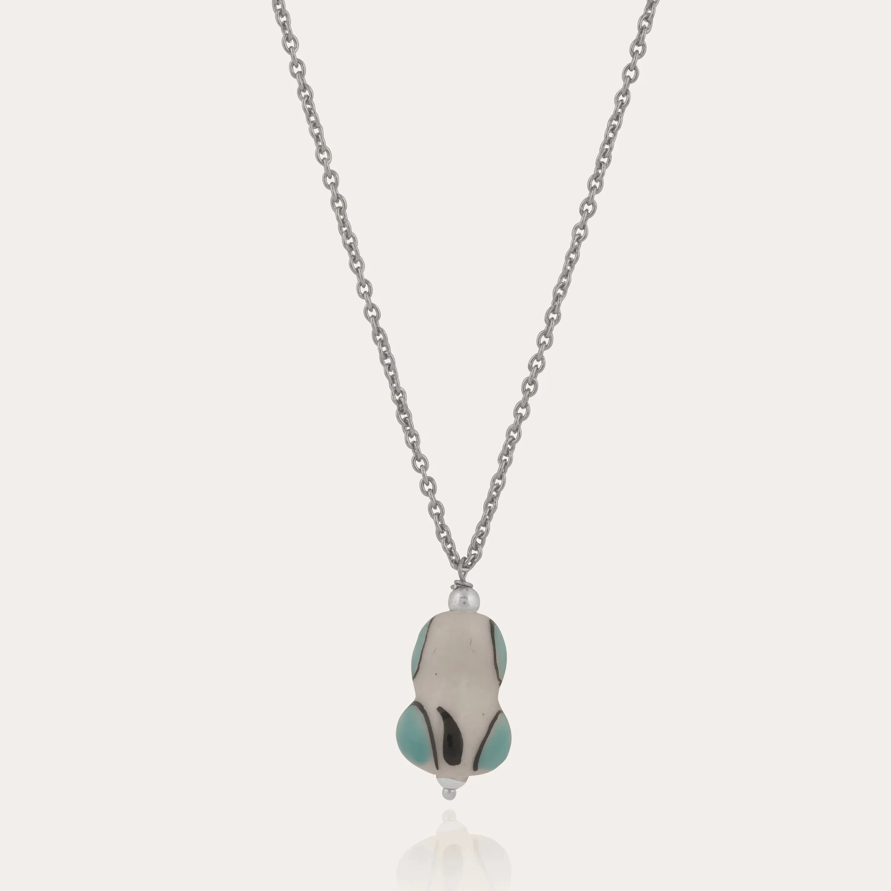 TFC Cute Puppy Bead Silver Plated Pendant Necklace