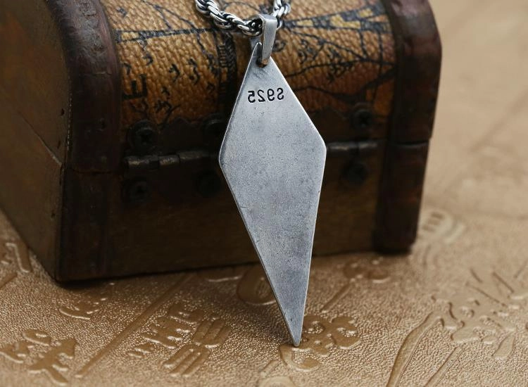 Thai Silver Retro Trendy Personality Necklace Pendant