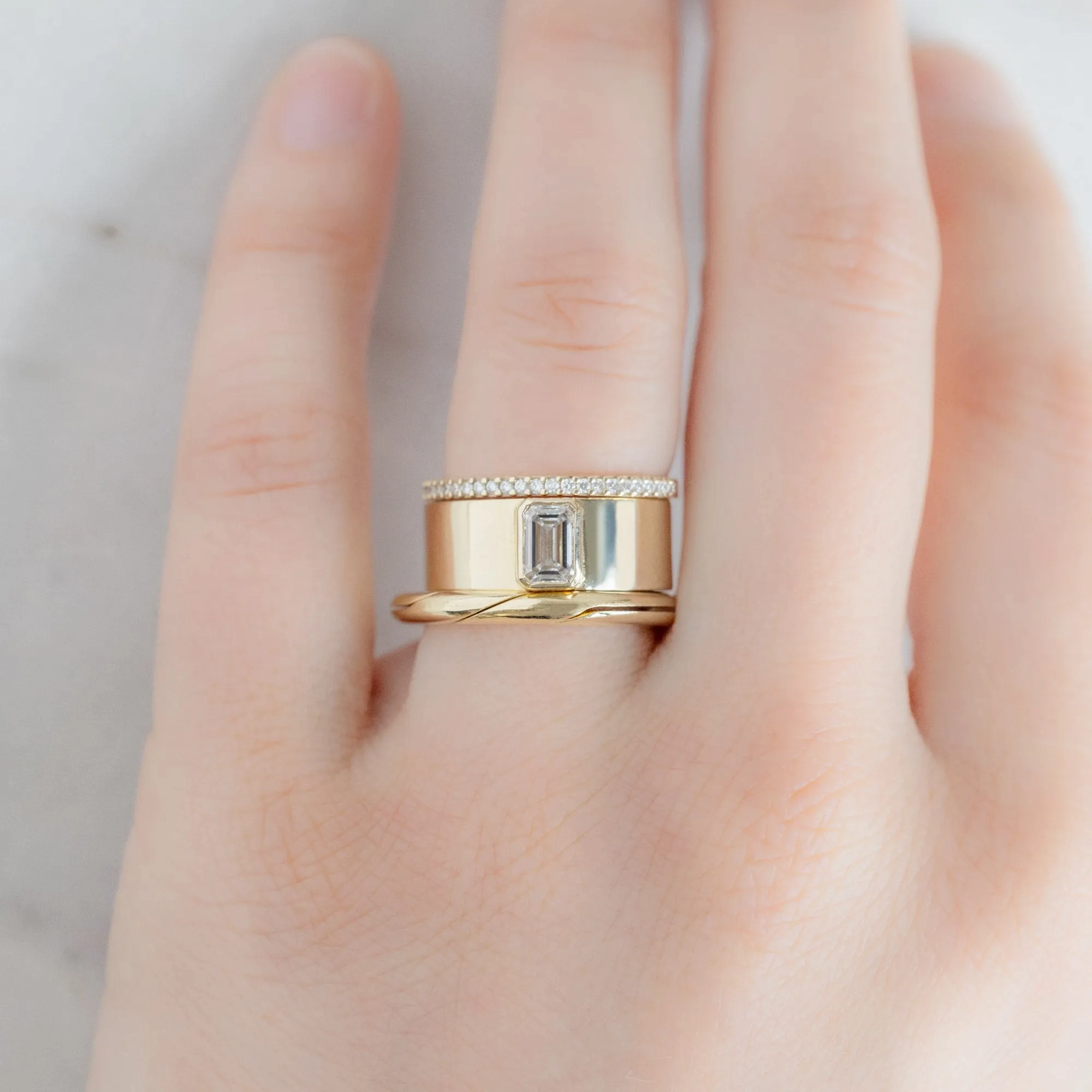 The Love Story Ring with a White Diamond | Yellow Gold