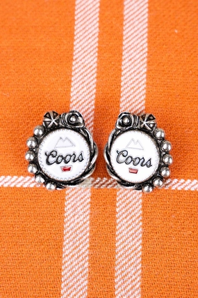The Mountain is Calling White Coors Earrings texture-rose-gold  