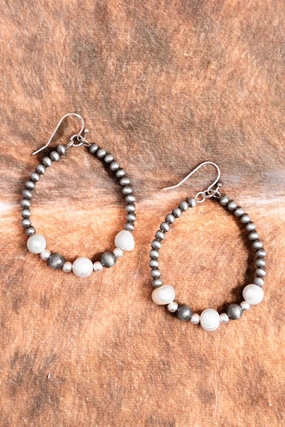 The Rochelle Silver and White Pearl Teardrop Earrings texture-rose-gold  