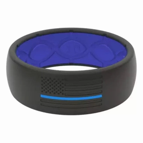 Thin Blue Line Groove Ring texture-rose-gold  