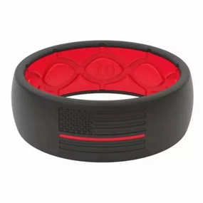 Thin Red Line Groove Ring texture-rose-gold  