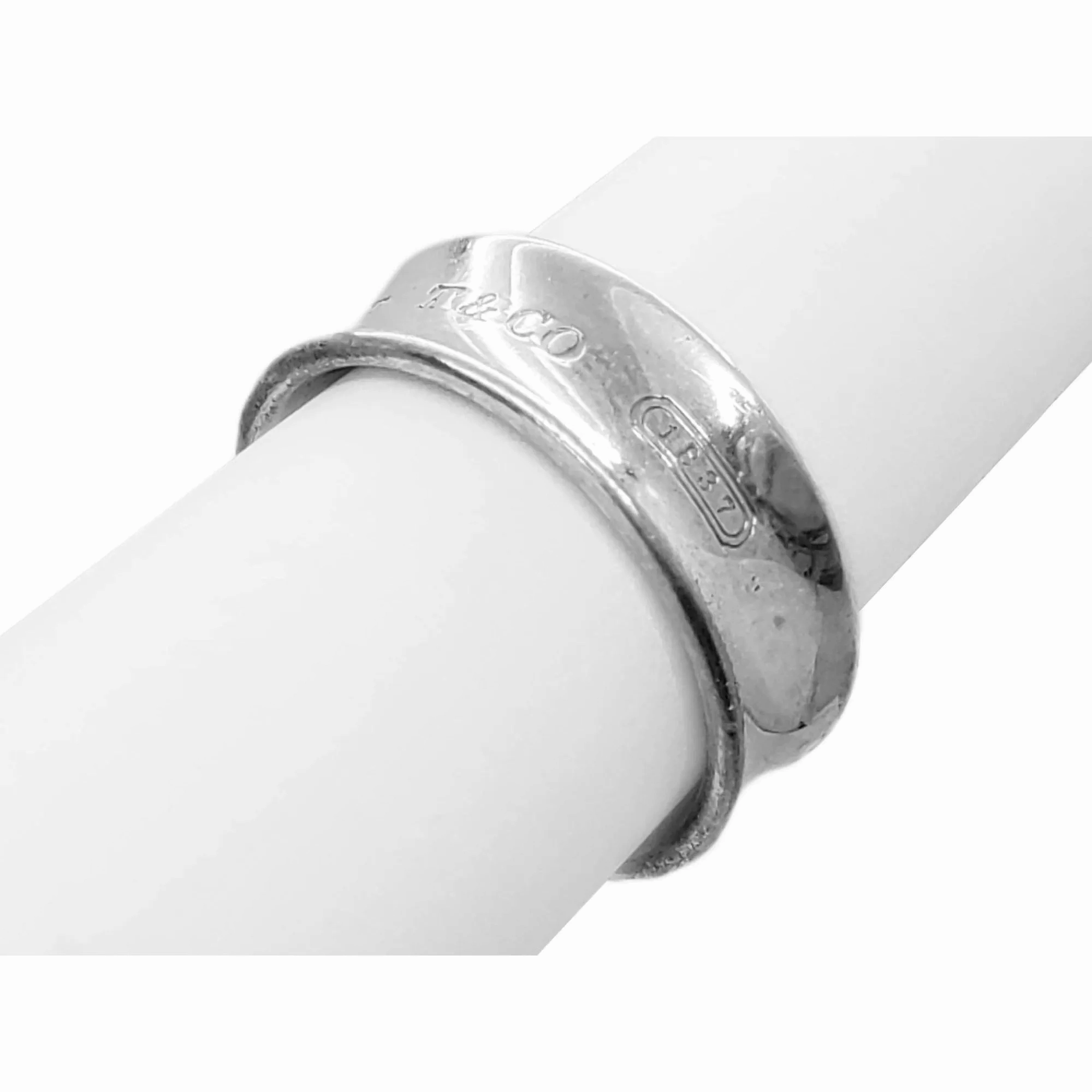 Tiffany &amp; Co 1837 Medium Band Ring Sterling Silver Size 7.25