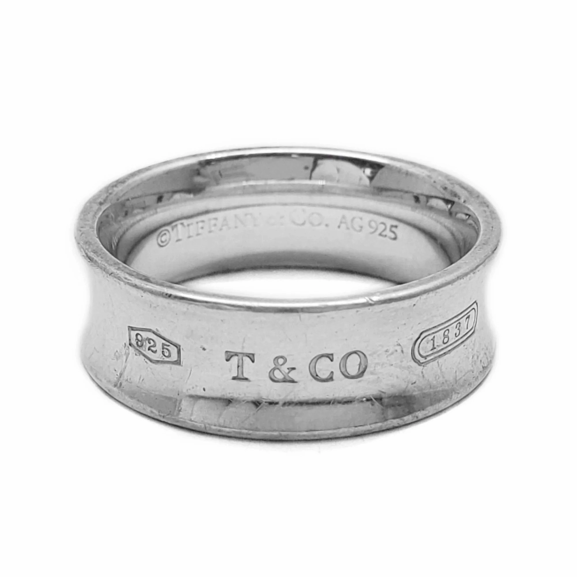 Tiffany &amp; Co 1837 Medium Band Ring Sterling Silver Size 7.25