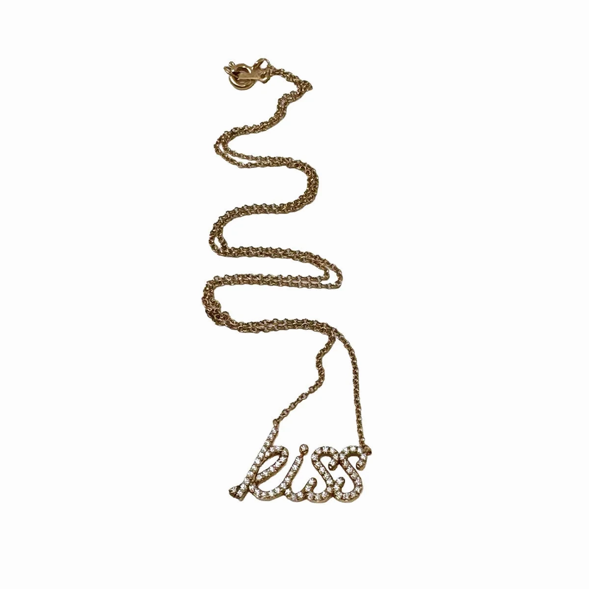 Tiffany &amp; Co. 18K Gold Diamond Paloma Picasso Graffiti &quot;Kiss&quot; Pendant Necklace