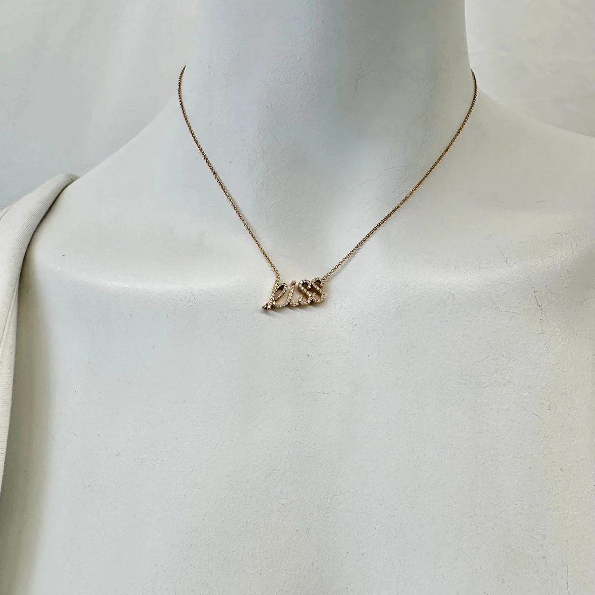 Tiffany &amp; Co. 18K Gold Diamond Paloma Picasso Graffiti &quot;Kiss&quot; Pendant Necklace