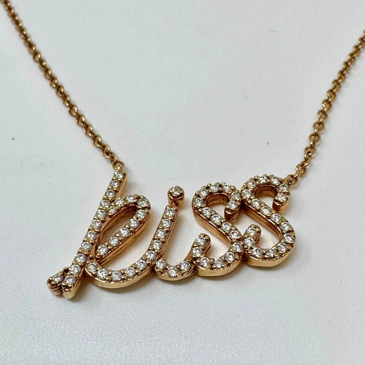 Tiffany &amp; Co. 18K Gold Diamond Paloma Picasso Graffiti &quot;Kiss&quot; Pendant Necklace
