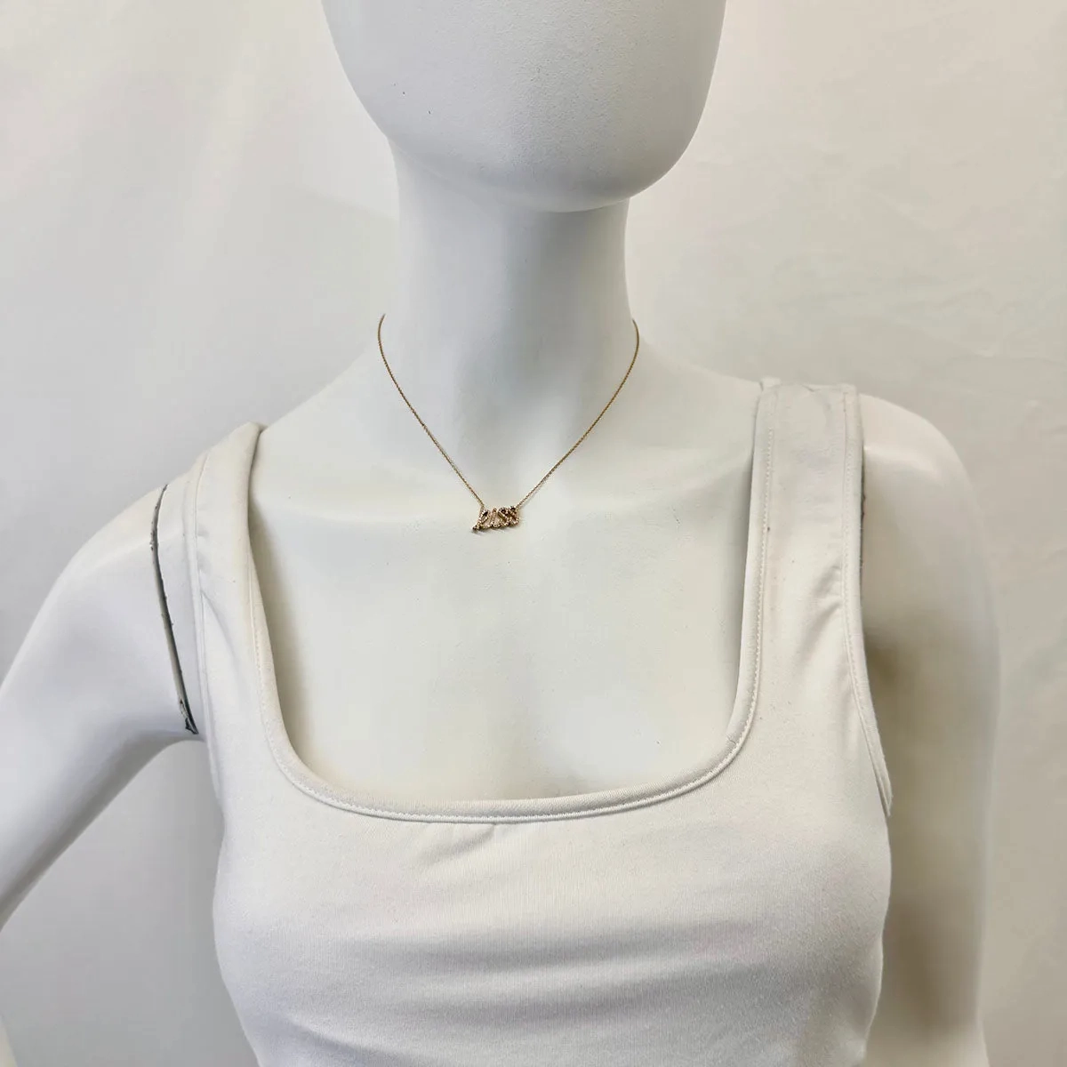 Tiffany &amp; Co. 18K Gold Diamond Paloma Picasso Graffiti &quot;Kiss&quot; Pendant Necklace