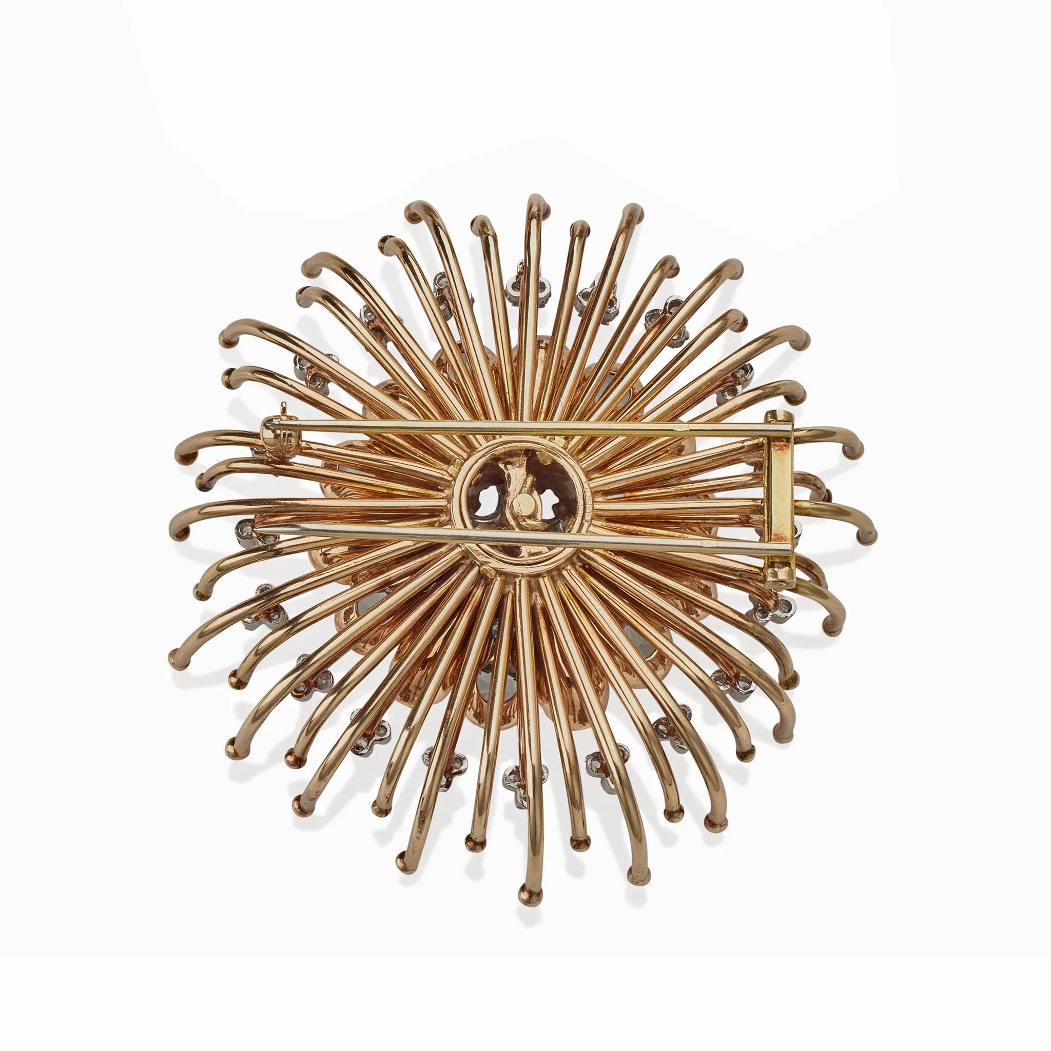 Tiffany &amp; Co. 1940s Aquamarine and Diamond Chrysanthemum Brooch