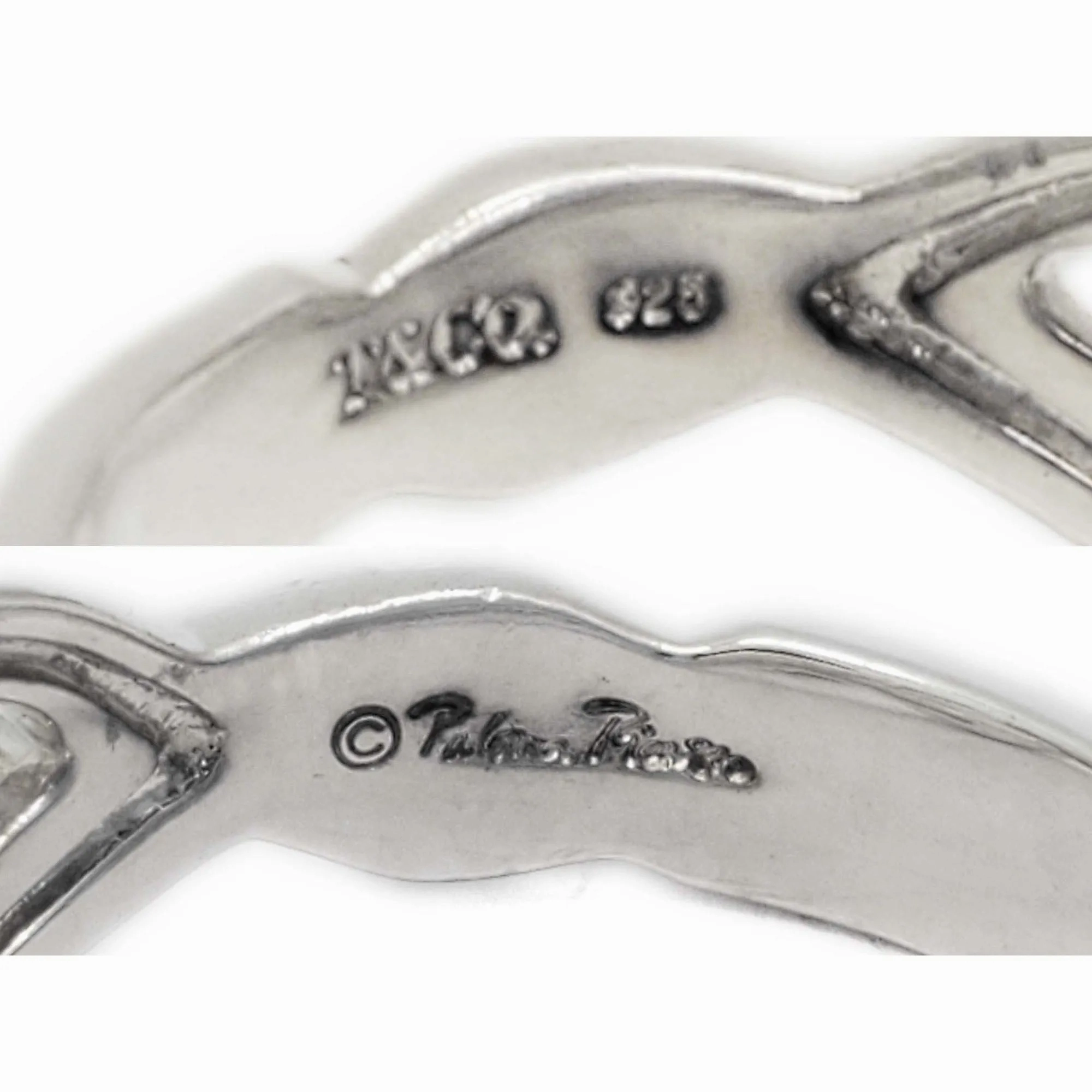 Tiffany &amp; Co Paloma Picasso Double Heart Infinity Ring Sterling Silver Size 7.5