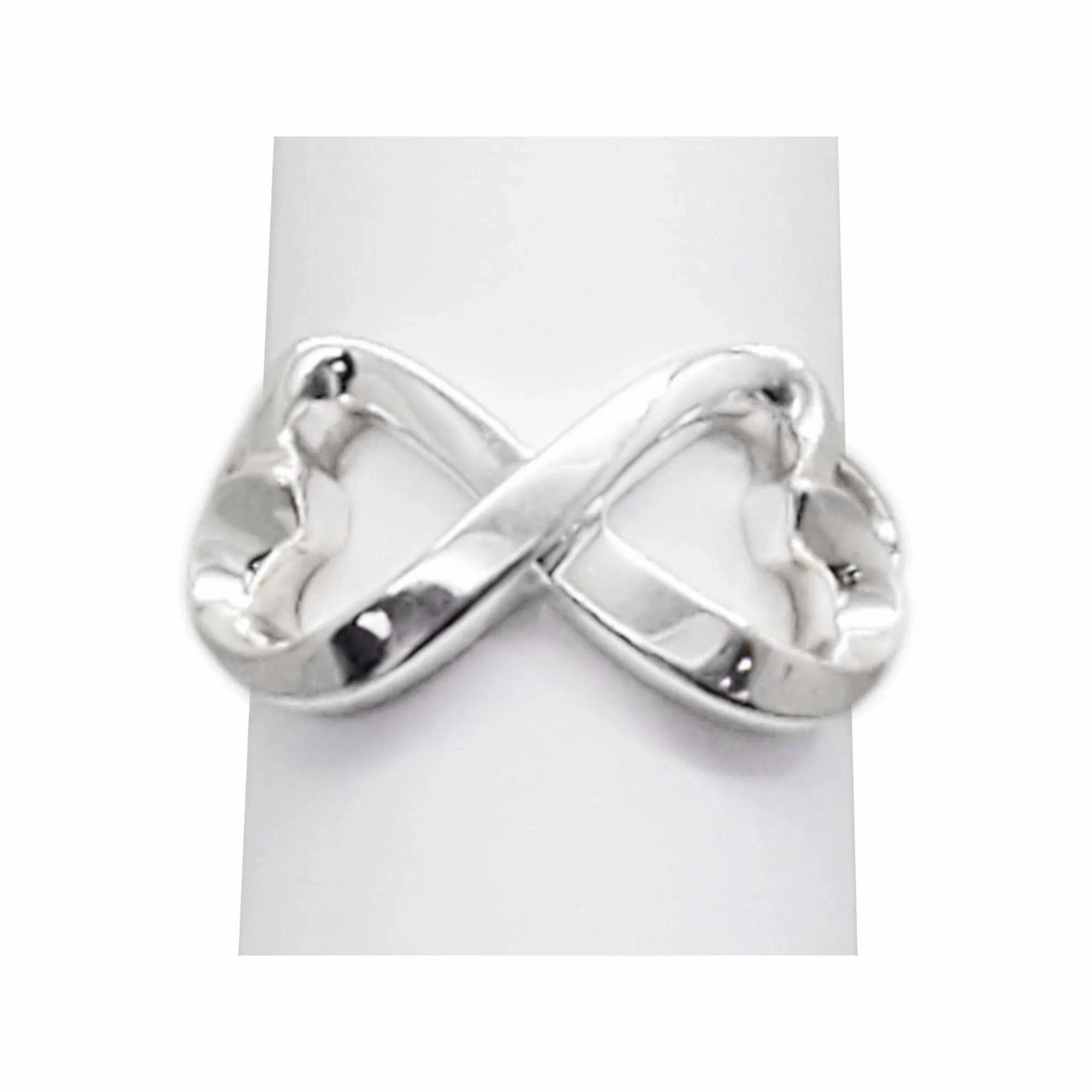 Tiffany &amp; Co Paloma Picasso Double Heart Infinity Ring Sterling Silver Size 7.5