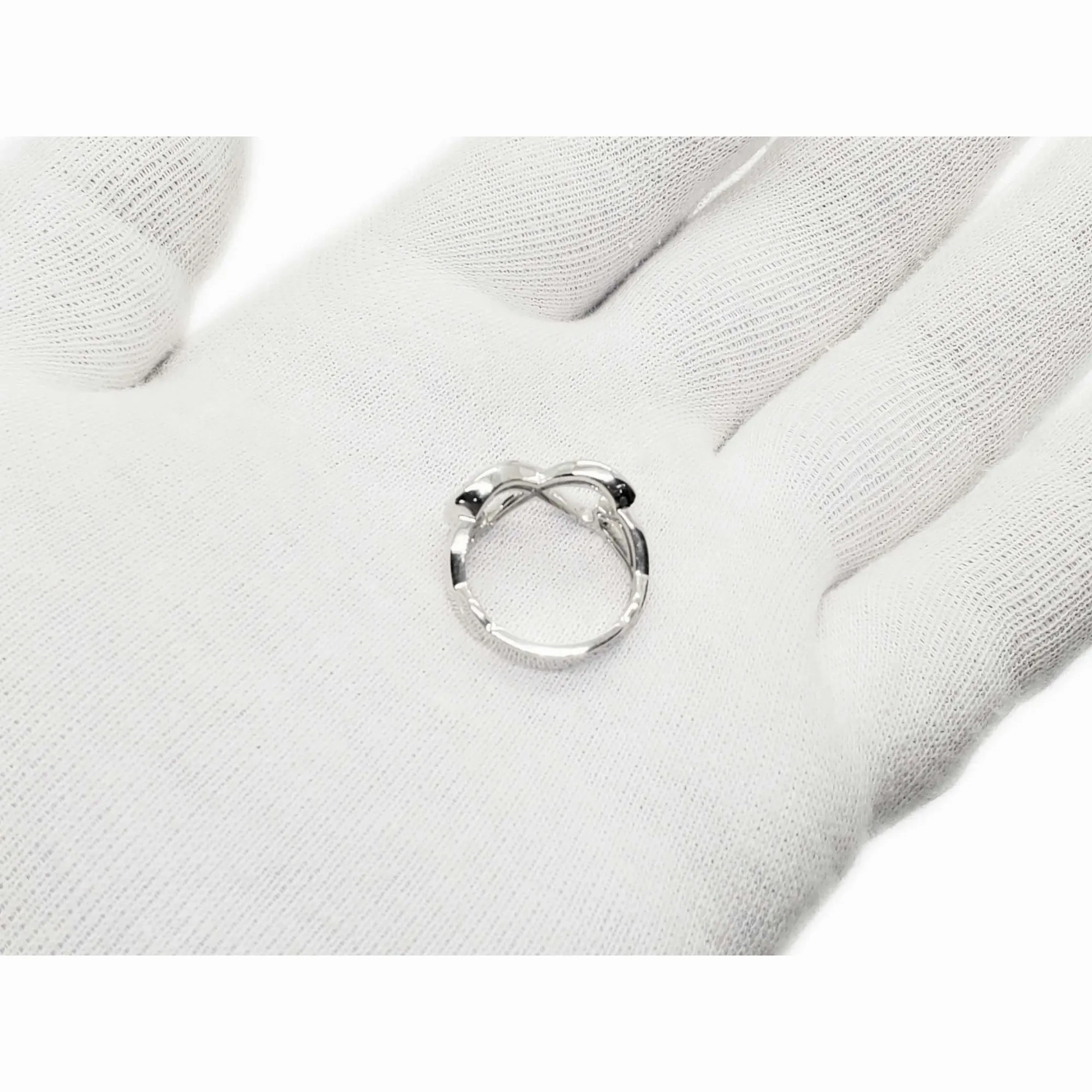 Tiffany &amp; Co Paloma Picasso Double Heart Infinity Ring Sterling Silver Size 7.5