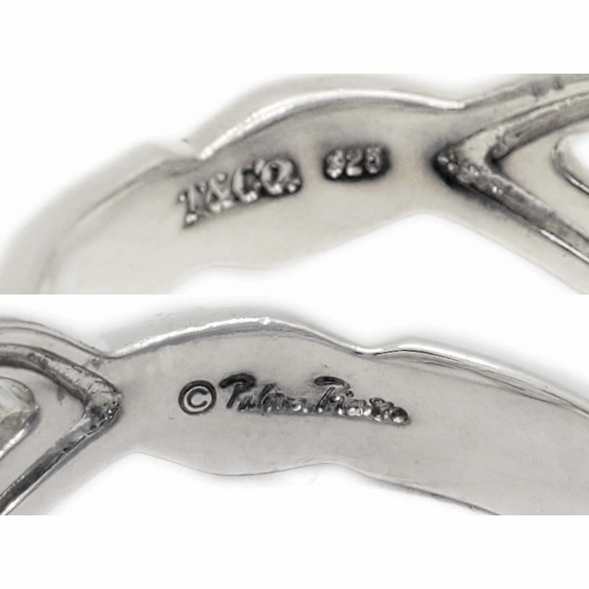Tiffany &amp; Co Paloma Picasso Double Heart Infinity Ring Sterling Silver Size 7.5