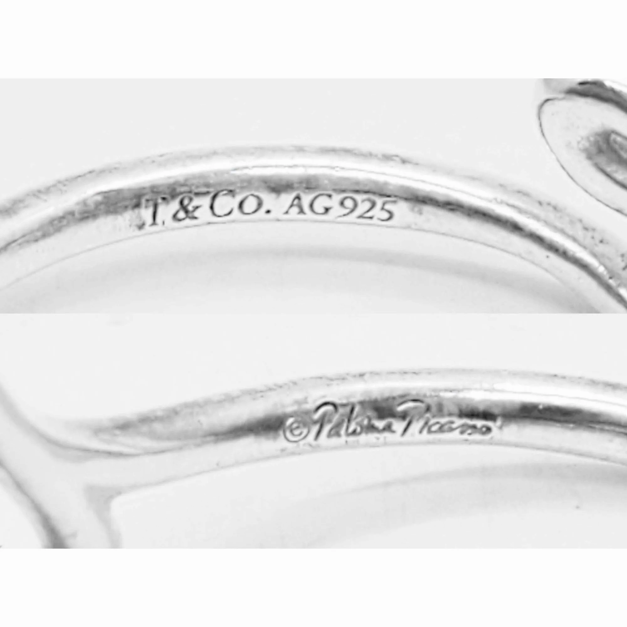Tiffany &amp; Co Paloma Picasso Small Type Love Ring Sterling Silver Size 8