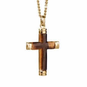 Tiger's Eye Cross Pendant 