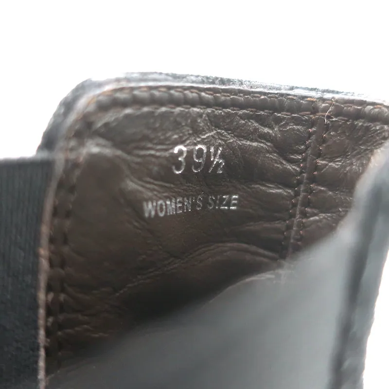 Tod's Wingtip Chelsea Stiefel Schwarz Wildleder Größe 39.5 High Heel Knöchelstiefel