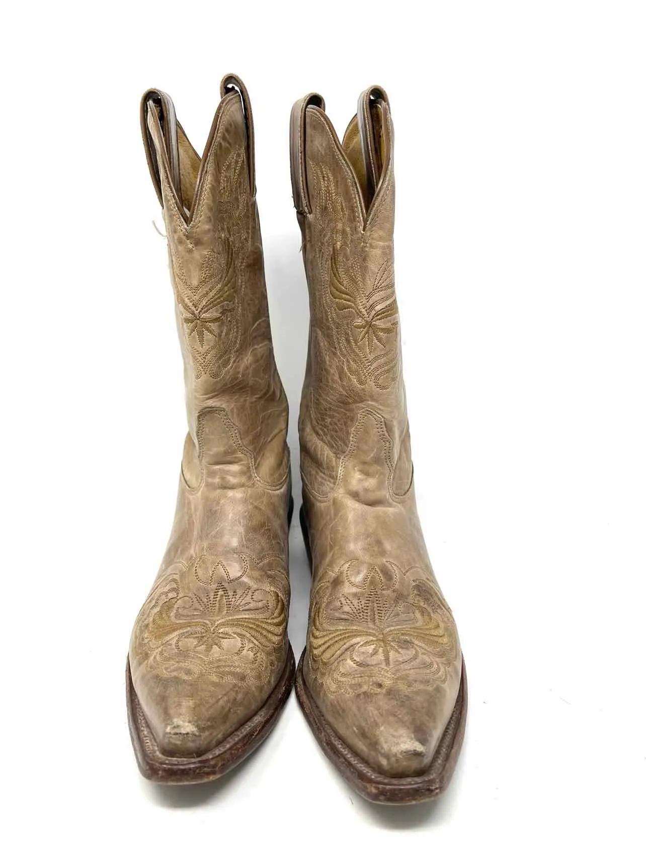 Tony Lama Größe 9 Hellbraune Bestickte Leder Stiefel