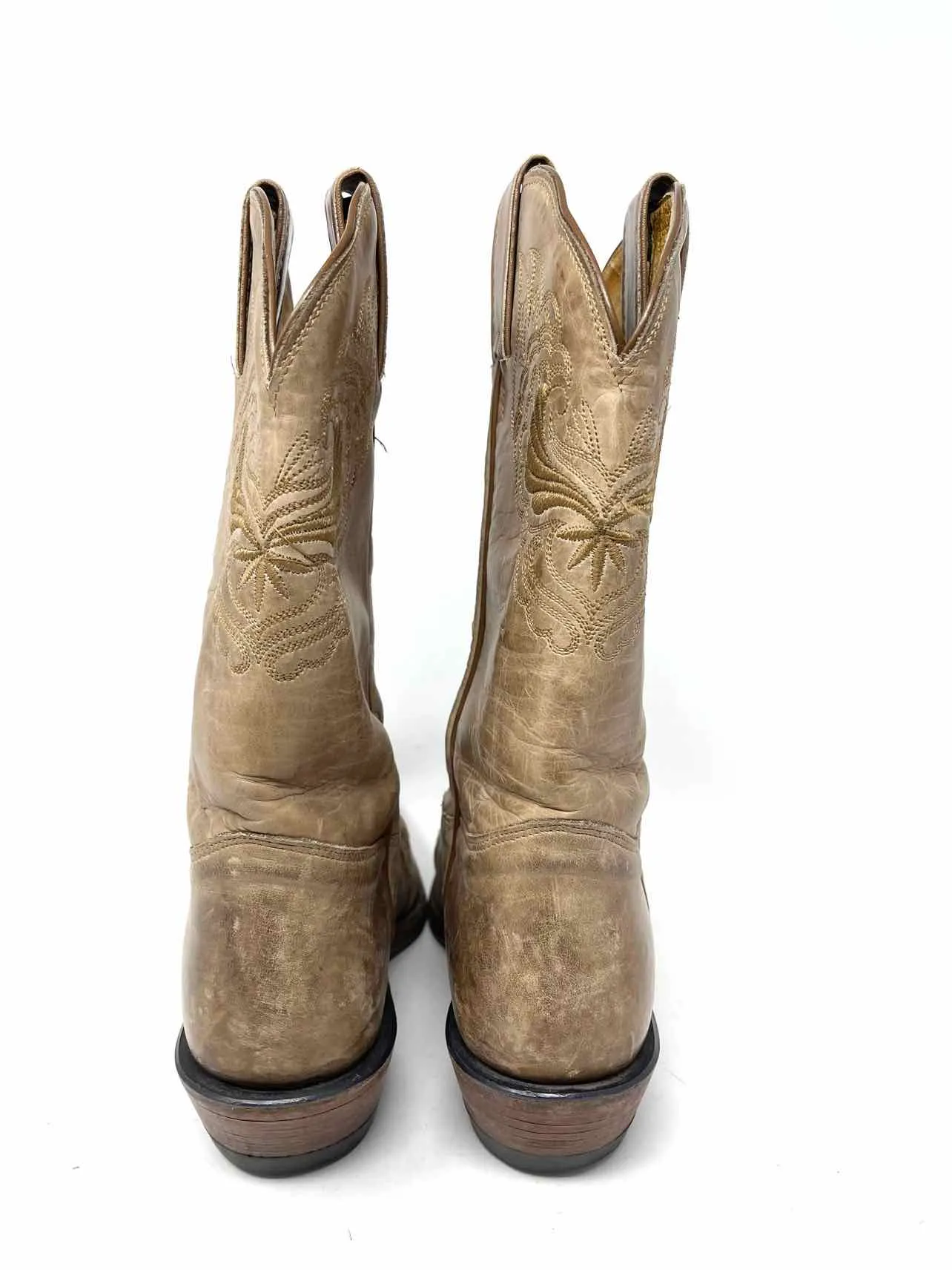 Tony Lama Größe 9 Hellbraune Bestickte Leder Stiefel