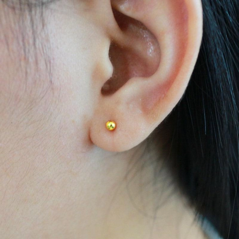 Transfer Bead Round Bead Earrings 