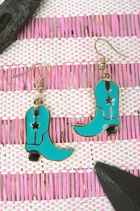 Turquiose Cattlemountain Boot Earrings texture-rose-gold  