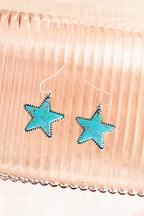 Turquoise Addyston Star Earrings texture-rose-gold  