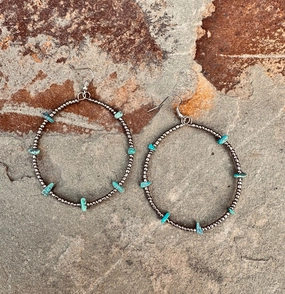 Turquoise Hoop Earrings texture-rose-gold  