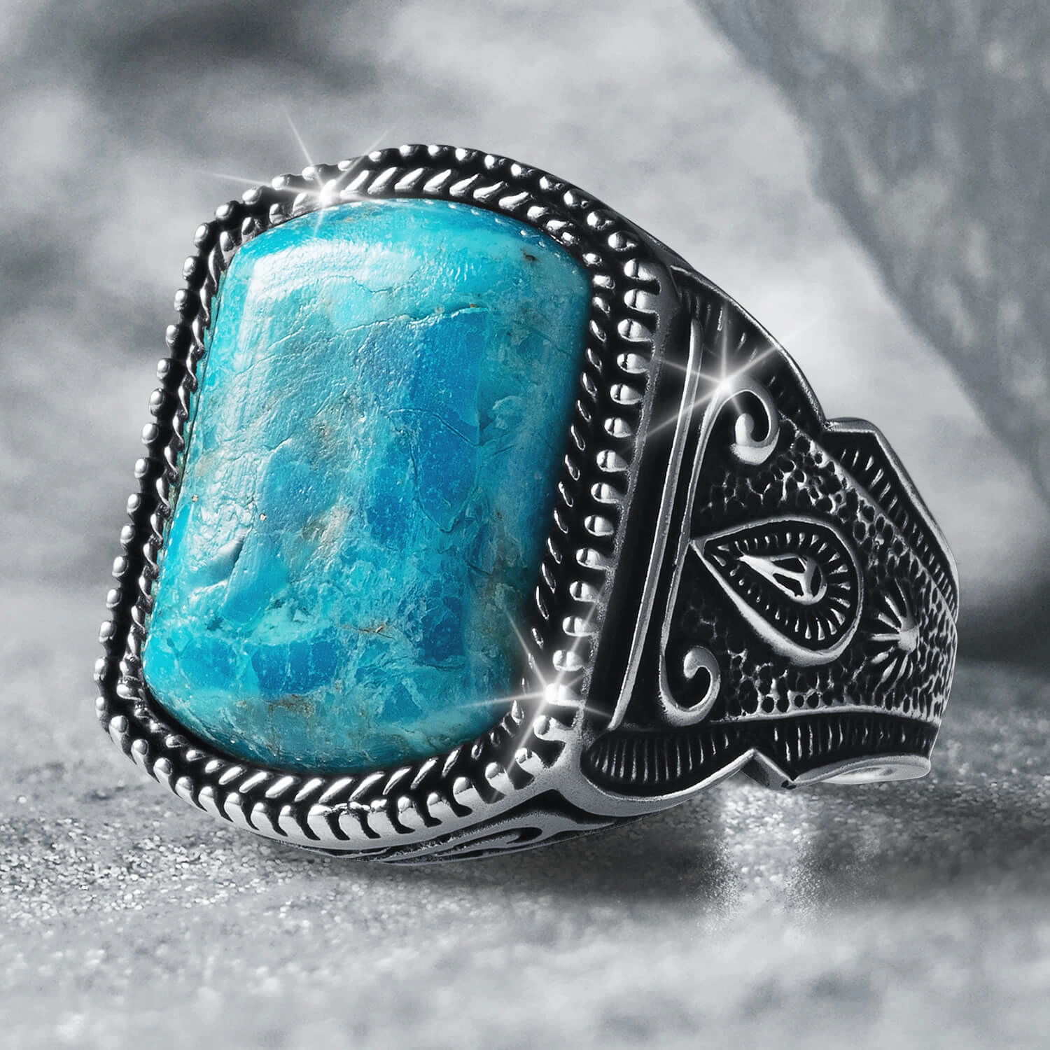 Turquoise Knight Men's Ring