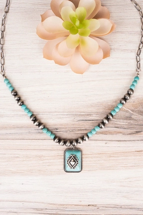 Turquoise Las Palomas Silver Pearl Necklace texture-rose-gold  