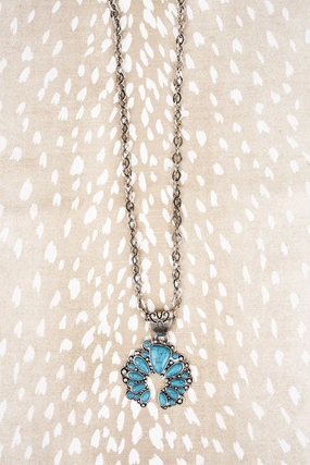 Turquoise Laurel Naja Necklace texture-rose-gold  