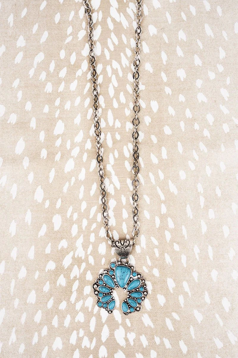 Turquoise Laurel Naja Necklace texture-rose-gold  