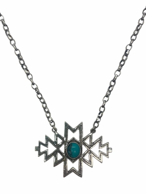 Turquoise Los Altos Silvertone Necklace texture-rose-gold  