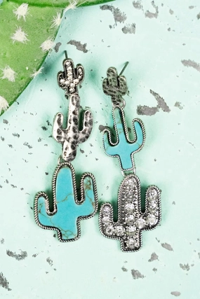 Turquoise Marana Mist Silvertone Earrings texture-rose-gold  