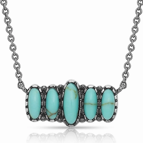 Turquoise Quint Bar Necklace texture-rose-gold  